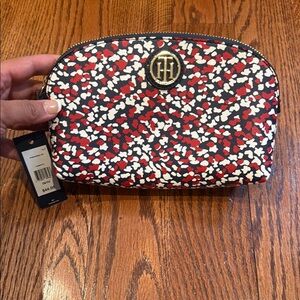 Tommy Hilfiger Red and White Patterned Pouch